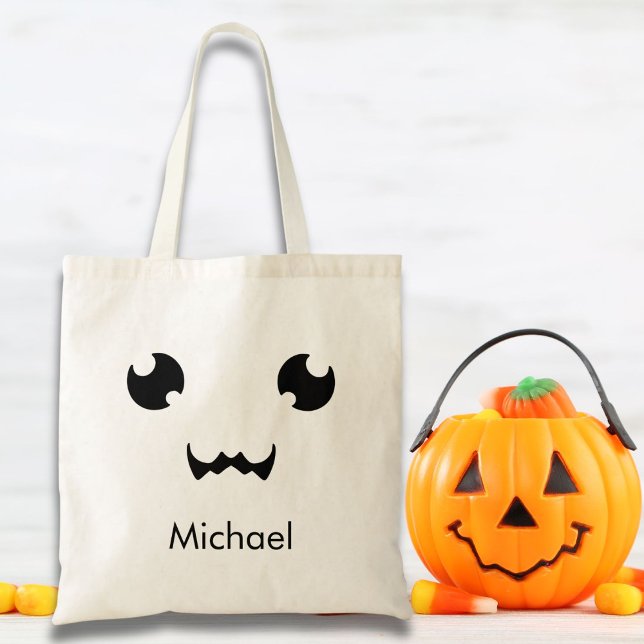 Anpassad Kawaii Jack O' Lantern-ansikte Tygkasse (Skapare uppladdad)