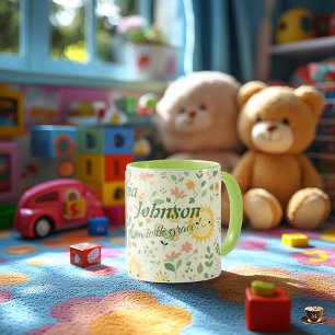 Anpassad Kawaii Sol- och Blommamugg för Barn Mugg