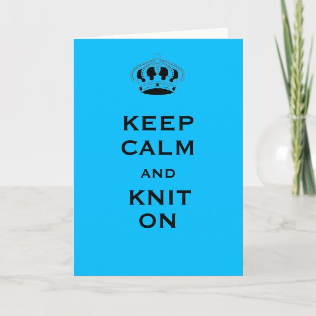 Anpassad, Keep Calm Himmelblå Lyckningskort Kort (Framsida)