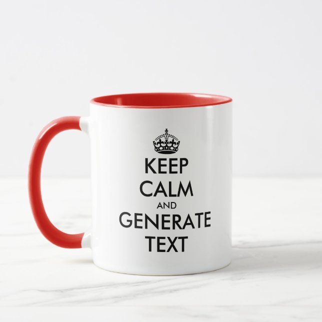 Anpassad keep calm kaffemugg textgenerator (Vänster)