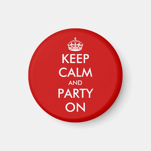 Anpassad Keep calm magnet | Rund Anpassningsbar (Framsidan)