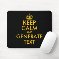 Anpassad keep calm musmattor tryck generator