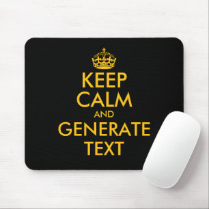 Anpassad keep calm musmattor tryck generator
