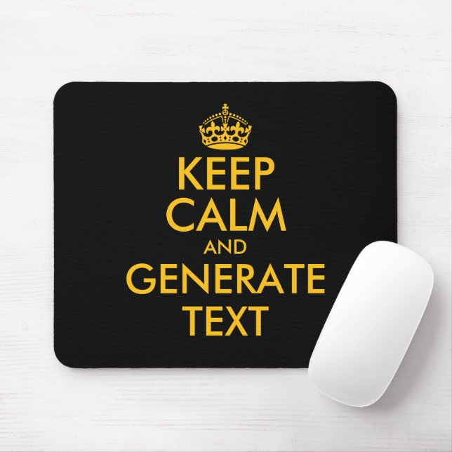 Anpassad keep calm musmattor tryck generator (Med mus)
