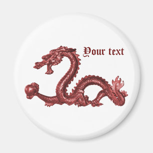 Anpassad kinesisk draknamn Fantasy Design Magnet