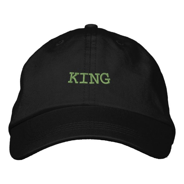 Anpassad KING-text tryckt personlig svart mössa Broderad Keps (Framsida)
