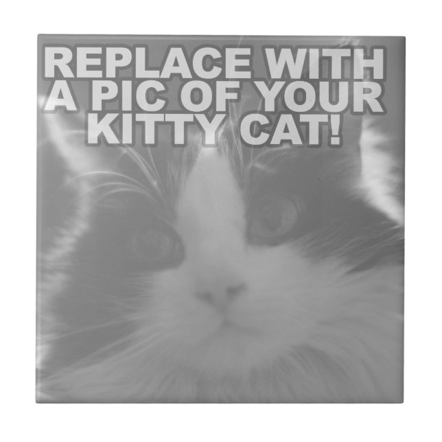 Anpassad Kitty Katt Kakelplatta (Framsidan)