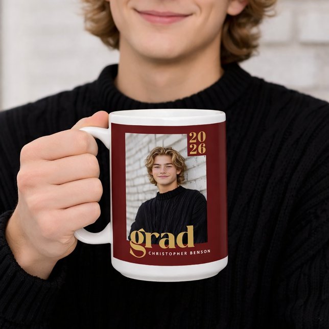 Anpassad Klass 2026 Foto Examen Kaffemugg (Skapare uppladdad)