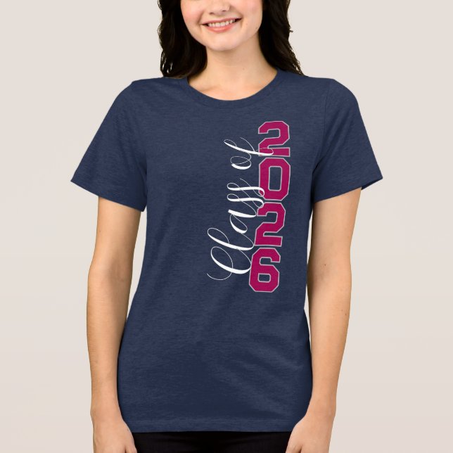 Anpassad Klass 2026 Studentexamen T-Shirt (Framsida)