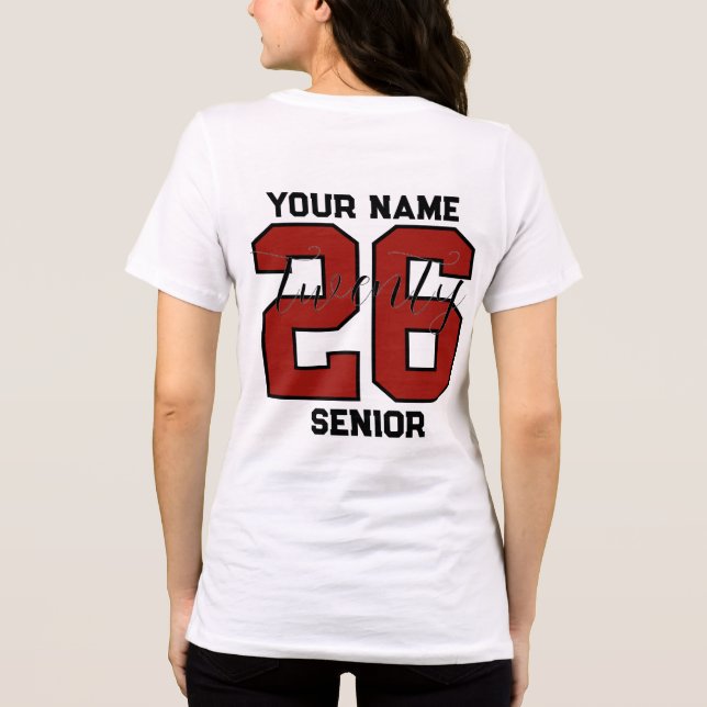 Anpassad Klass 2026 Studentexamen T-Shirt (Baksida)