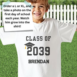 Anpassad Klass 2039 Väx Med Mig Första Skoldagen S T Shirt