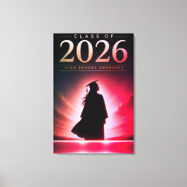 Anpassad klass för 2026 examen namn present konst canvastryck