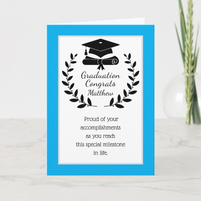Anpassad, klassisk Grattis examenskort Helgkort (Framsida)
