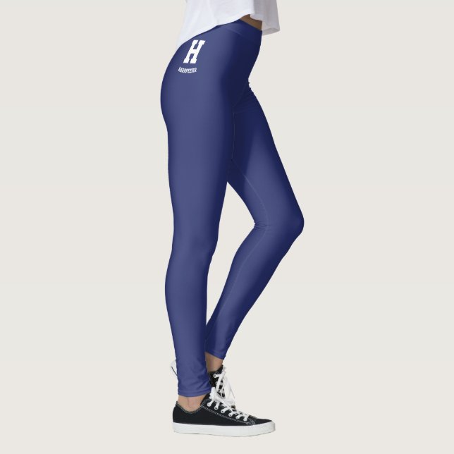 Anpassad Klassisk Helgledighet Djup Kunglig Blå Leggings (Höger)