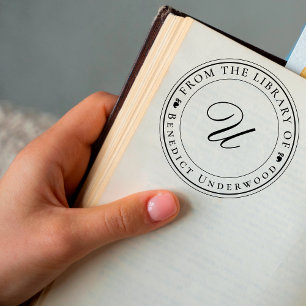 Anpassad Klassisk Monogram Ex Libris Självbläckand Självfärgande Stämpel