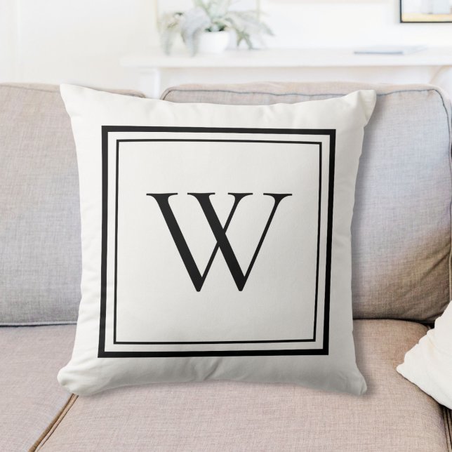 Anpassad Klassisk Monogram Initial Bokstav Kudde (Skapare uppladdad)