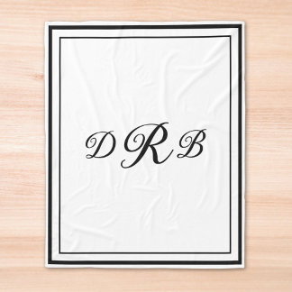 Anpassad Klassisk Monogram Kalligrafi Initial Namn Fleecefilt