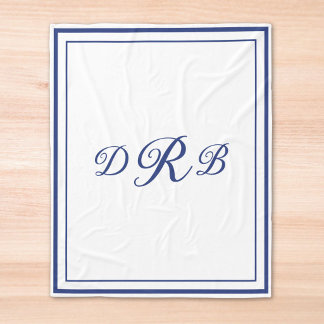 Anpassad Klassisk Monogram Kalligrafi Initial Namn Fleecefilt