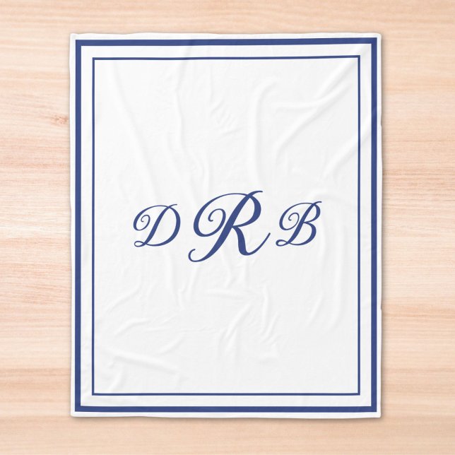 Anpassad Klassisk Monogram Kalligrafi Initial Namn Fleecefilt (Skapare uppladdad)