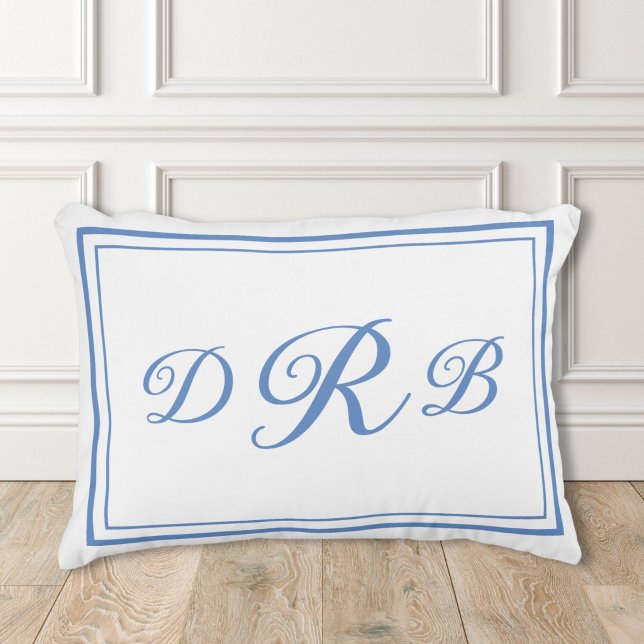 Anpassad Klassisk Monogram Kalligrafi Initial Namn Prydnadskudde (Skapare uppladdad)
