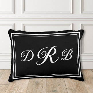 Anpassad Klassisk Monogram Kalligrafi Initial Namn Prydnadskudde