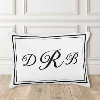 Anpassad Klassisk Monogram Kalligrafi Initial Namn Prydnadskudde