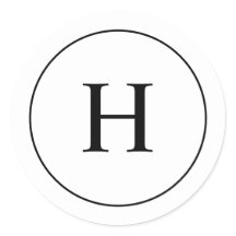Anpassad Klassisk Svart och Vit Elegant Monogram