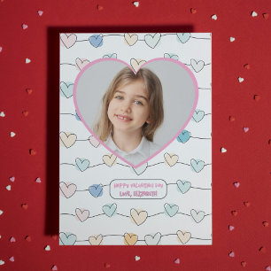 Anpassad klassrumsvalentin dag för barn med foto tack kort