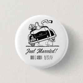 Anpassad knapp för Ny gifta Retro Bröllop