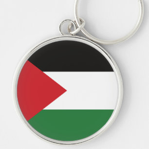 Anpassad knapp för Palestinas fria flagga Rund Silverfärgad Nyckelring