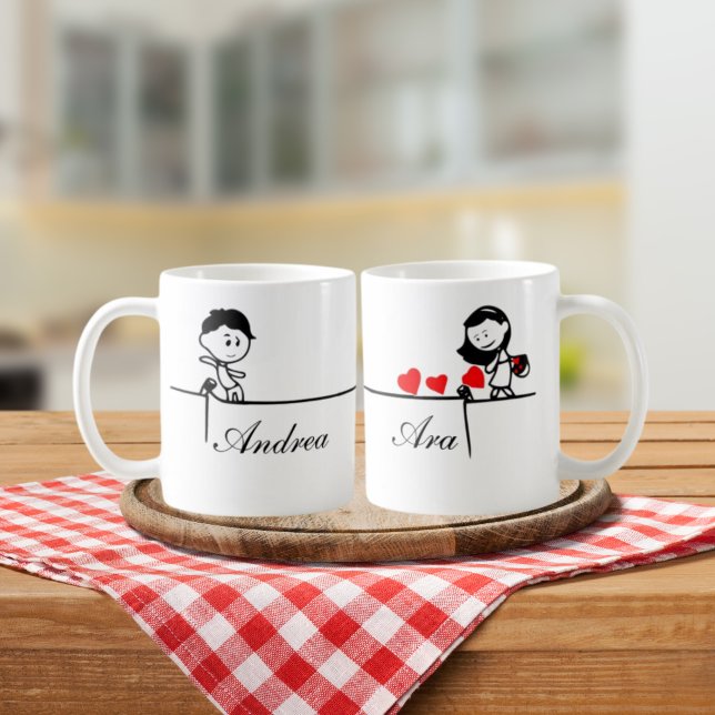 Anpassad knut-årsdag för Valentine för par Kaffemugg (Skapare uppladdad)