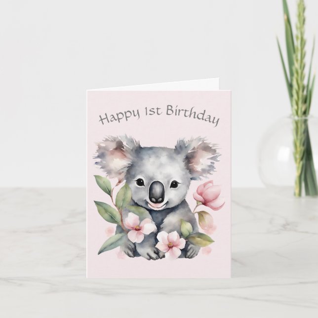 Anpassad Koala Björn Födelsedags Kort (Framsida)