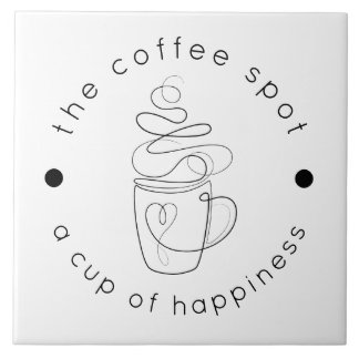 Anpassad Koffebutik Lägg Till Din Logotyp Modern M Kakelplatta