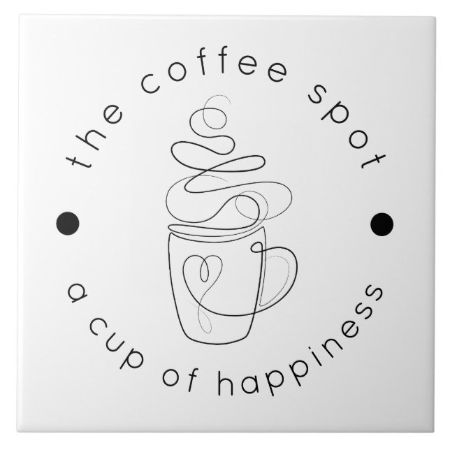 Anpassad Koffebutik Lägg Till Din Logotyp Modern M Kakelplatta (Framsidan)
