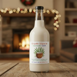Anpassad Kokosnöts Holiday Coquito Likör Etikett