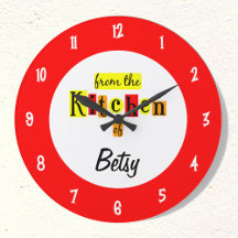 Anpassad köksurklocka i retro-röd