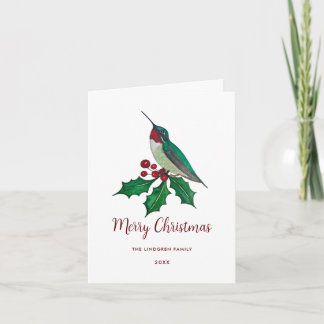 Anpassad kolibri God Jul Helgkort