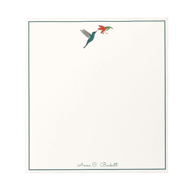 Anpassad kolibris-notisblock anteckningsblock (Framsida)