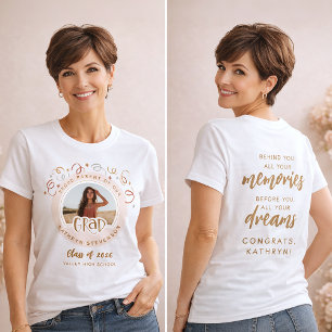 Anpassad Konfetti Foto Stolt Förälder Klass 2026 T Shirt