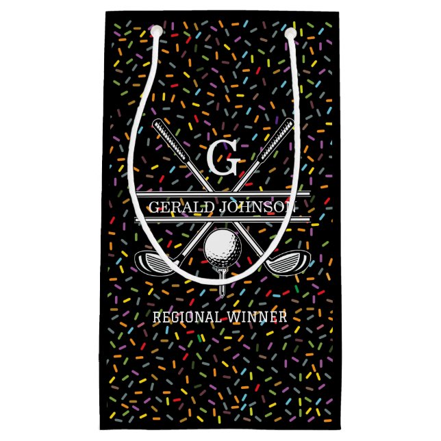 Anpassad Konfetti Golf Monogram Design (Framsidan)