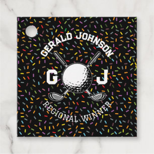 Anpassad Konfetti Golf Monogram Design Gåvor Etiketter