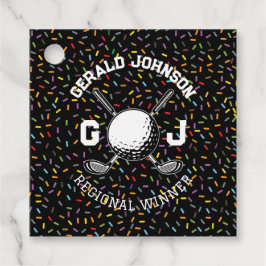 Anpassad Konfetti Golf Monogram Design Gåvor Etiketter