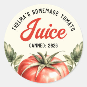 Anpassad konserverad hemmagjord tomatjuice runt klistermärke