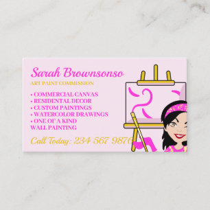 Anpassad konstnär Rosa målning Canvas Visitkort