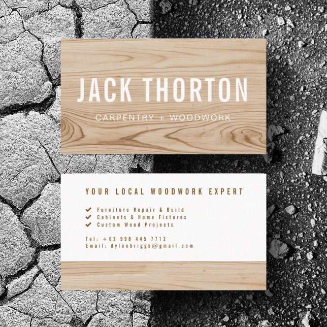 Anpassad Konstruktion Snickare Träarbeten Minimali Visitkort (Personalize with your business card details)