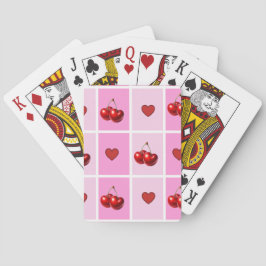 Anpassad körsbärshjärta-rutigt mönster casinokort