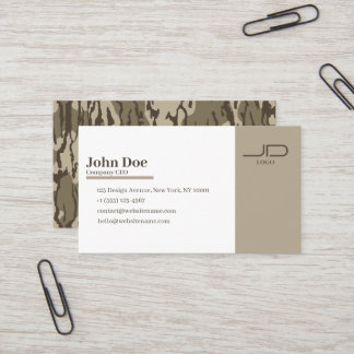 Anpassad kort med Bottomlands Camo Print Baksida