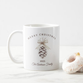 Anpassad kräm vit tallkotts julpresent kaffemugg