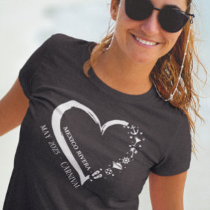 Anpassad kryssningsälskares hjärta embarkation t shirt