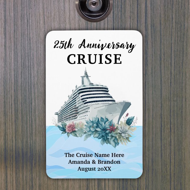 Anpassad kryssningskabin dörr 25-årsjubileum magnet (Custom 25th Anniversary Cruise Cabin Door Magnet
)
